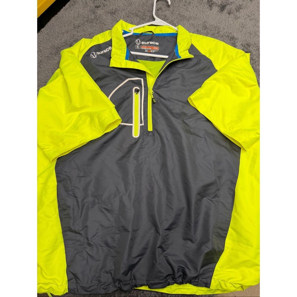 Sunice Windbreaker Short Sleeve Jacket Men’s XXL Neon Yellow Gray